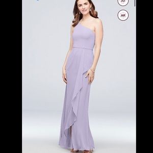 Iris colored one shoulder gown